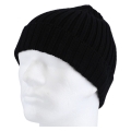 Falke Knitted Beanie Hat Unisex - Merino Wool, Ribbed Structure, Foldover - black - 1 piece