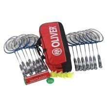 Oliver School Sports Set II - 15x Badminton Rackets Strong 600, 1x Racketbag, 6x Balls