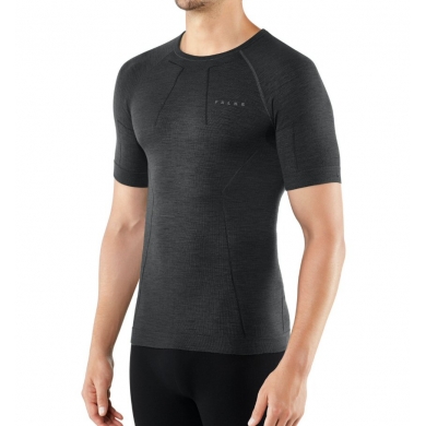 Falke Functional T-shirt Wool Tech (finest Merino wool) Short Sleeve black Men