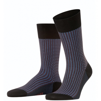 Falke Daily Sock Crew Uptown Tie (stylish design, cotton) black Men - 1 Pair