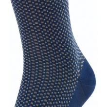 Falke Day Sock Crew Uptown Tie (stylish design, cotton) royal blue Men - 1 Pair