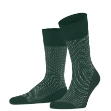 Falke Day Sock Crew Uptown Tie (stylish design, cotton) dark green Men - 1 Pair