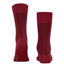 Falke Day Sock Crew Uptown Tie (stylish design, cotton) burgundy Men - 1 Pair