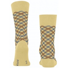 Falke Daily Sock Crew Smart Check (stylish design, cotton) mimosa yellow Men - 1 Pair