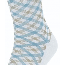 Falke Day Sock Crew Smart Check (stylish design, cotton) white Men - 1 Pair