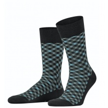 Falke Daily Sock Crew Smart Check (stylish design, cotton) black Men - 1 Pair