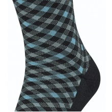 Falke Daily Sock Crew Smart Check (stylish design, cotton) black Men - 1 Pair