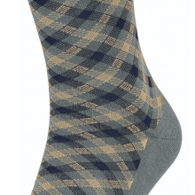 Falke Daily Sock Crew Smart Check (stylish design, cotton) dust grey Men - 1 Pair