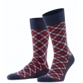 Falke Daily Sock Crew Smart Check (stylish design, cotton) midnight blue Men - 1 Pair