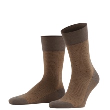 Falke Day Sock Crew Sensitive Herringbone (temperature-regulating merino wool) hazelnut brown Men - 1 Pair