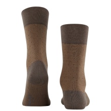 Falke Day Sock Crew Sensitive Herringbone (temperature-regulating merino wool) hazelnut brown Men - 1 Pair