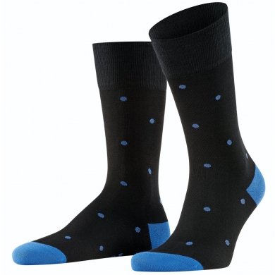 Falke Day Sock Crew Dot (comfortably soft cotton) black/blue Men - 1 Pair