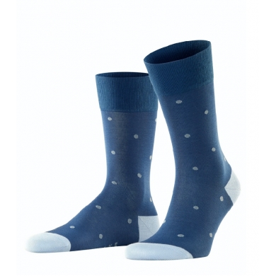 Falke Day Sock Crew Dot (pleasantly soft cotton) paris blue Men - 1 Pair