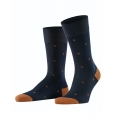 Falke Day Sock Crew Dot (comfortably soft cotton) dark blue/brown Men - 1 Pair