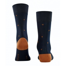 Falke Day Sock Crew Dot (comfortably soft cotton) dark blue/brown Men - 1 Pair