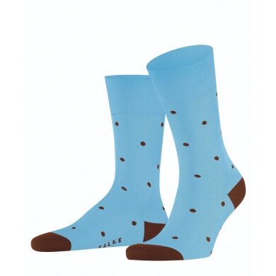 Falke Day Sock Crew Dot (comfortably soft cotton) azure blue Men - 1 Pair