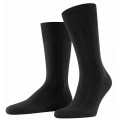 Falke Day Sock Crew Lhasa Rib (climate-regulating merino wool, soft cashmere) black Men - 1 Pair