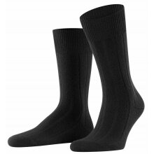 Falke Day Sock Crew Lhasa Rib (climate-regulating merino wool, soft cashmere) black Men - 1 Pair