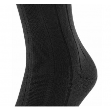 Falke Day Sock Crew Lhasa Rib (climate-regulating merino wool, soft cashmere) black Men - 1 Pair