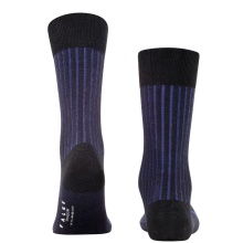 Falke Day Sock Crew Shadow (Business sock made of mercerized cotton) black/blue Men - 1 Pair