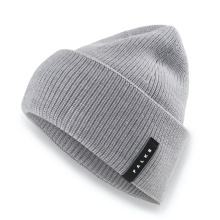 Falke Knitted Hat (Beanie) Unisex - Merino Wool, Ribbed Structure - light grey - 1 piece