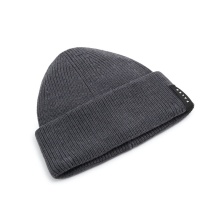 Falke Knitted Hat (Beanie) Unisex - Merino Wool, Ribbed Structure - Dark Grey - 1 Piece