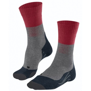 Falke Trekking Sock TK2 (Merino Wool, for light terrain) light grey/red Men - 1 Pair