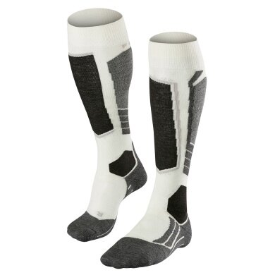 Falke Ski Sock SK2 (Allrounder Ski Sock, Merino Wool Mix) White/Grey/Black Women - 1 Pair