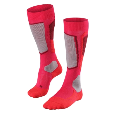 Ski Sock SK2 Intermediate Wool (medium cushioning) pink/grey/red ladies - 1 pair