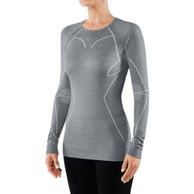 Falke Long Sleeve Shirt Wool Tech (Merino Wool) Underwear Light Grey Women