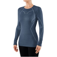 Falke Long Sleeve Wool Tech (Merino Wool) Underwear Blue Women