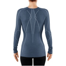 Falke Long Sleeve Wool Tech (Merino Wool) Underwear Blue Women