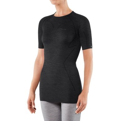 Falke Short Sleeve Wool Tech Black Women