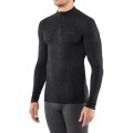 Falke Long Sleeve Wool Tech Half-Zip (Merino Wool) Underwear Black Men