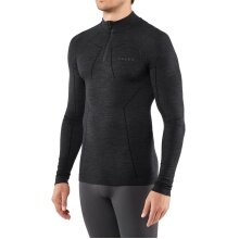 Falke Long Sleeve Wool Tech Half-Zip (Merino Wool) Underwear Black Men