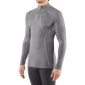 Falke Long Sleeve Wool Tech Half-Zip (Merino Wool) Underwear Grey Men