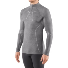 Falke Long Sleeve Wool Tech Half-Zip (Merino Wool) Underwear Grey Men