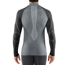 Falke Long Sleeve Wool Tech Half-Zip (Merino Wool) Underwear Grey Black Men