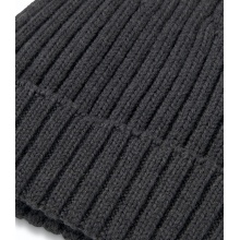 Falke Knitted Beanie Hat Unisex - Merino Wool, Ribbed Structure, Foldover - Anthracite Grey - 1 Piece