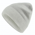 Falke Knitted Hat (Beanie) Unisex - Merino Wool, Shadow Ribbed Structure, Fold-up - light grey - 1 piece