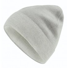 Falke Knitted Hat (Beanie) Unisex - Merino Wool, Shadow Ribbed Structure, Fold-up - light grey - 1 piece