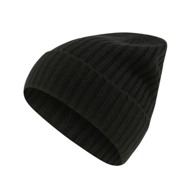 Falke Winter Hat (Beanie) Unisex - Cashmere, Ribbed Structure, Fold-over - black - 1 piece