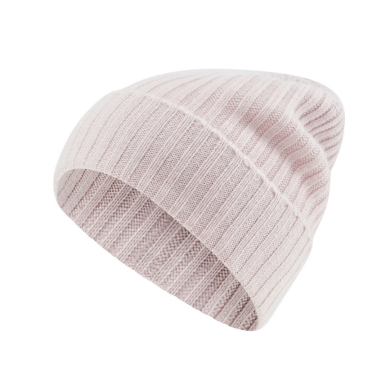 Falke Winter Hat (Beanie) Unisex - Cashmere, Ribbed Structure, Foldover - Light Pink - 1 Piece