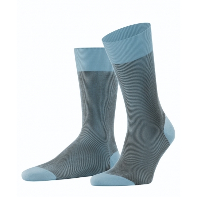 Falke Day Sock Crew Fine Shadow (elegant Business Sock) light blue Men - 1 Pair