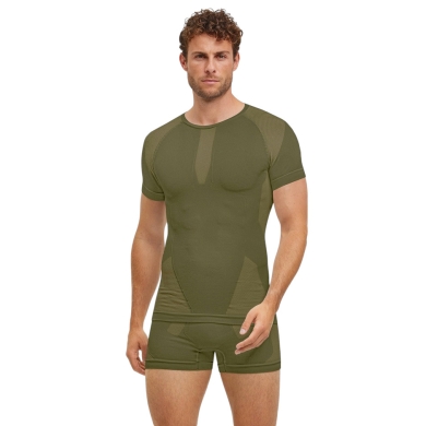 Falke Functional T-shirt Warm 2024 (maximum freedom of movement) Short-sleeved herb green Men's