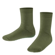 Falke Slippers Catspads (warm Merino wool) khaki green Kids