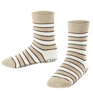 Falke Slippers Simple Stripes (Cotton Blend) Sand Brown Children