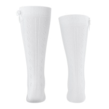 Falke Knee Socks Ajour (made of cotton, Ajour pattern) white girls - 1 pair