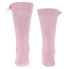 Falke Knee Socks Ajour (made of cotton, Ajour pattern) pink/girls - 1 pair