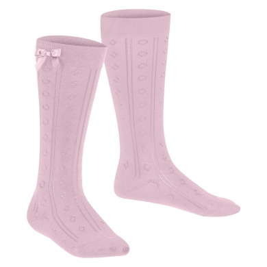 Falke Knee Socks Ajour (made of cotton, Ajour pattern) pink/girls - 1 pair